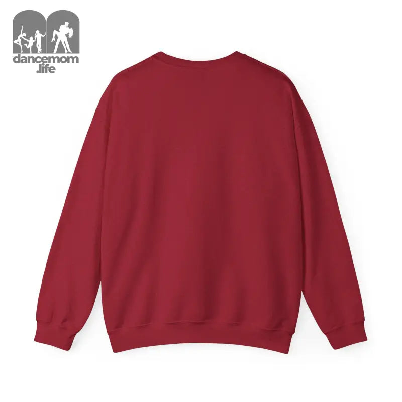 Red crewneck sweatshirt.