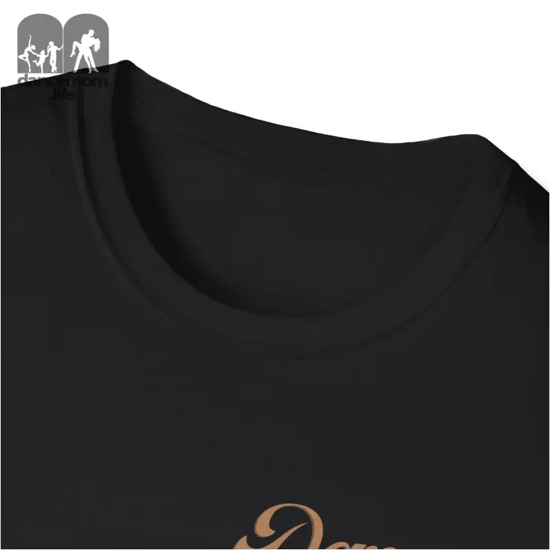 Black t-shirt with a partial text or design visible at the bottom.