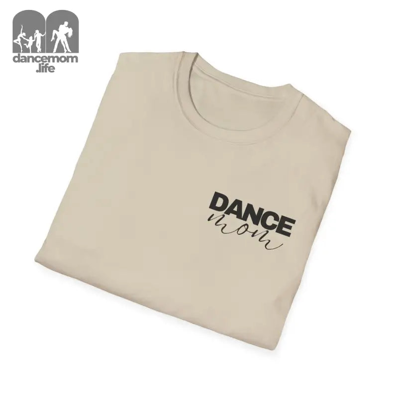 Beige t-shirt with ’DANCE’ text printed on it.