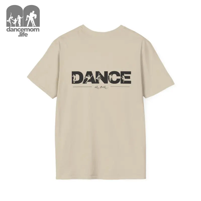 Beige t-shirt with ’DANCE’ text printed on it.