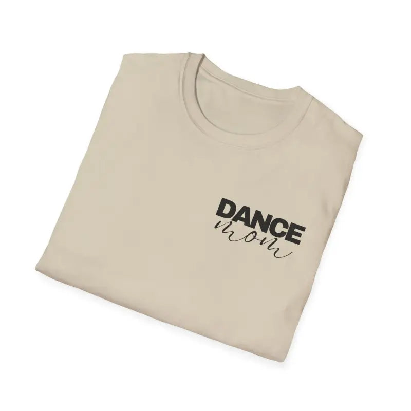 Beige t-shirt with ’DANCE’ text printed on it.