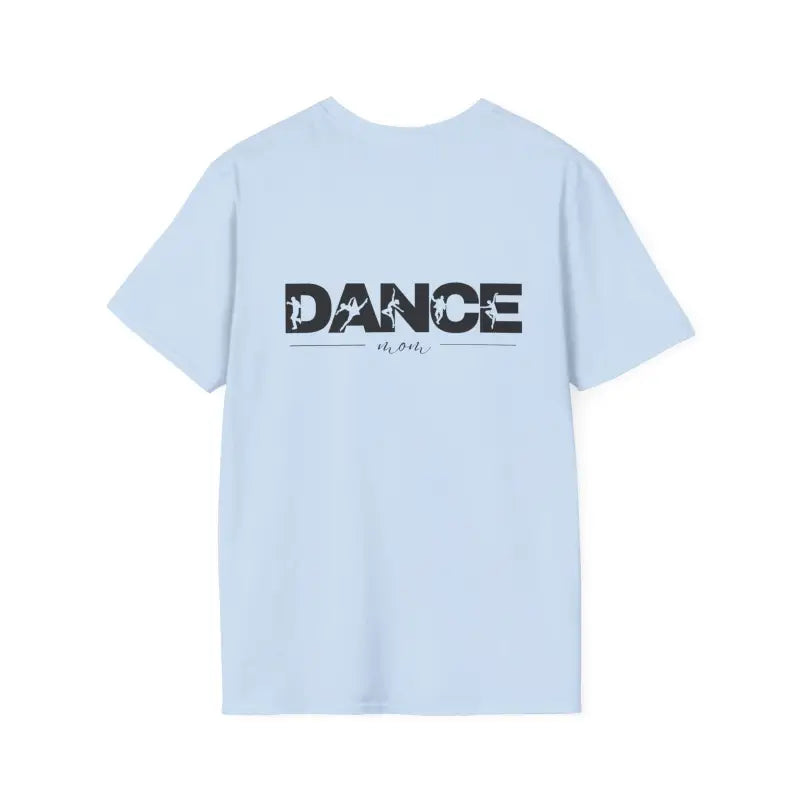 Light blue t-shirt with ’DANCE’ text printed on it.
