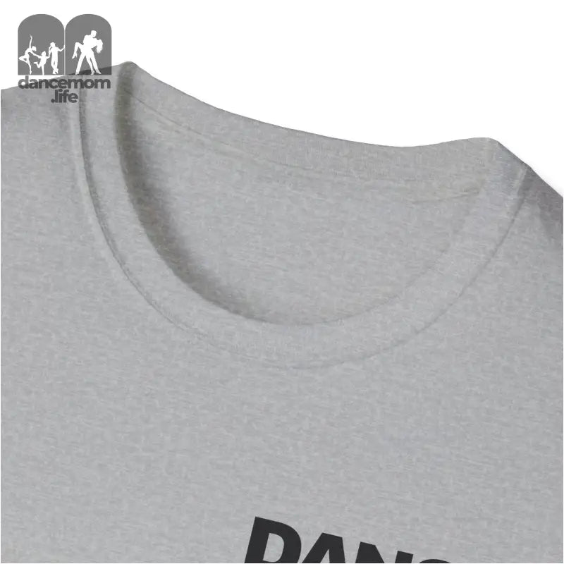 Light gray t-shirt with a partial black text visible.