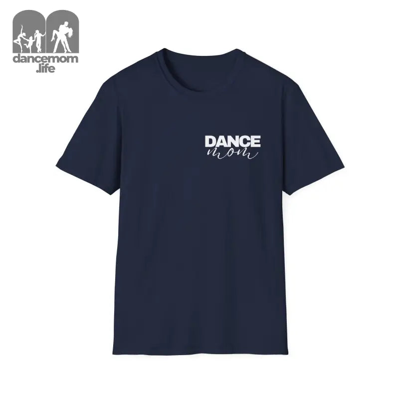 Navy blue t-shirt with ’DANCE’ text printed on the chest.