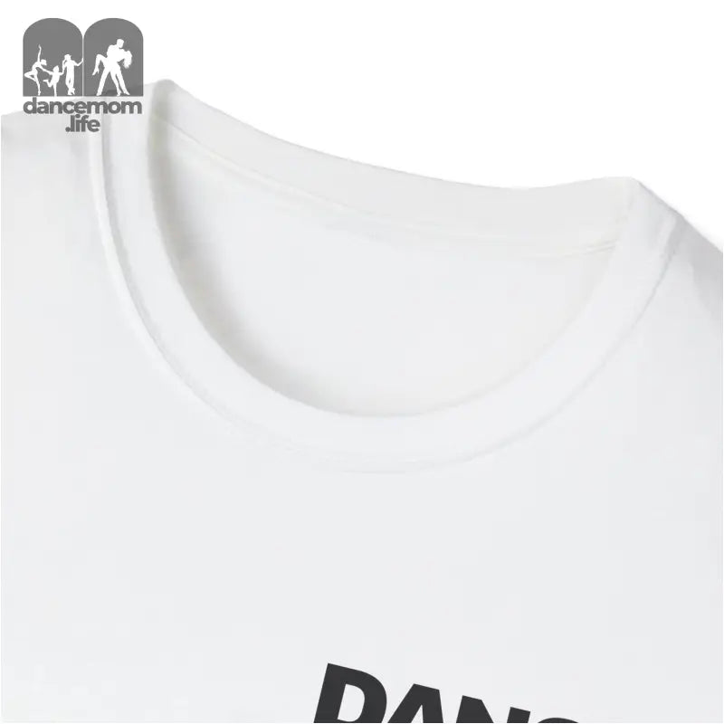 White t-shirt with partial black text visible.