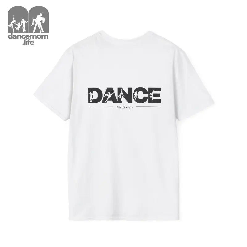 White t-shirt with ’DANCE’ text printed on it.