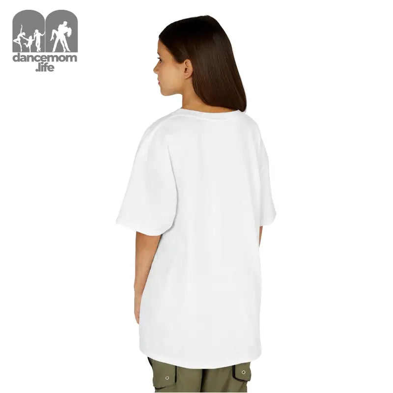 White oversized t-shirt shown from the back view.