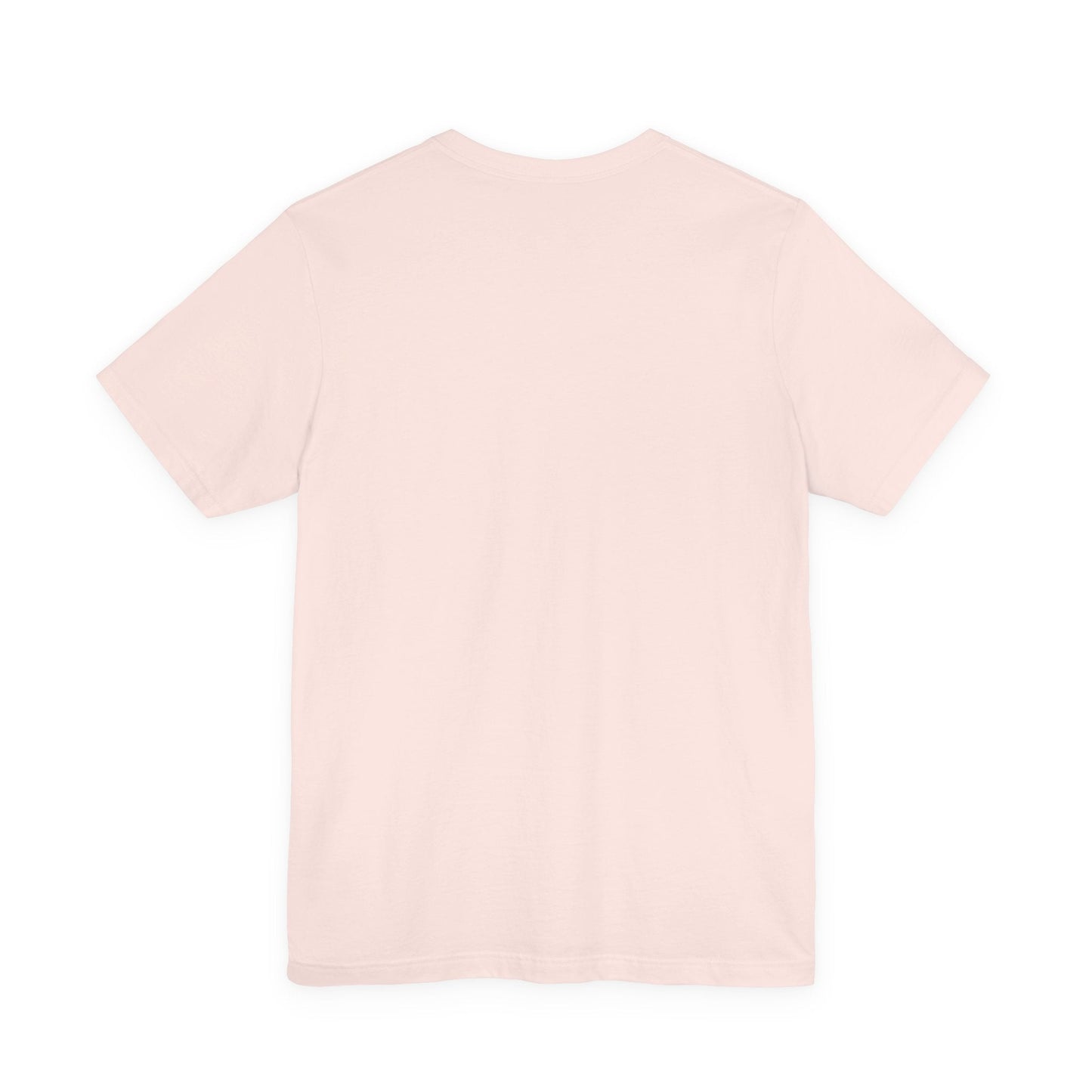 A soft blush pink short-sleeved t-shirt with a simple crew neck design.