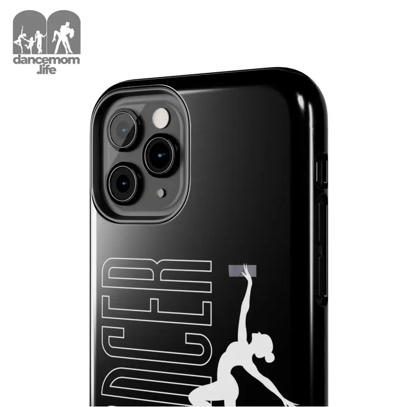 Black iPhone case with a dancer silhouette design.