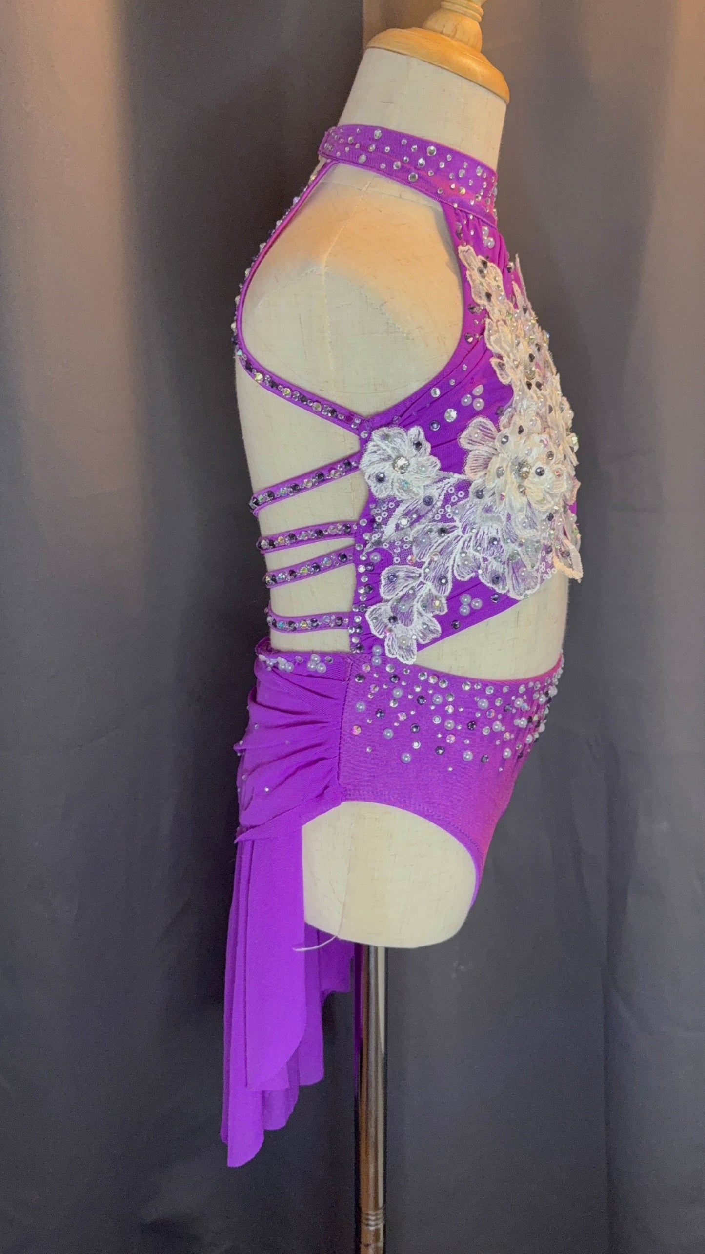 Enchanted Violet – Purple Sparkle Lyrical Dance Costume (Size US 6)
