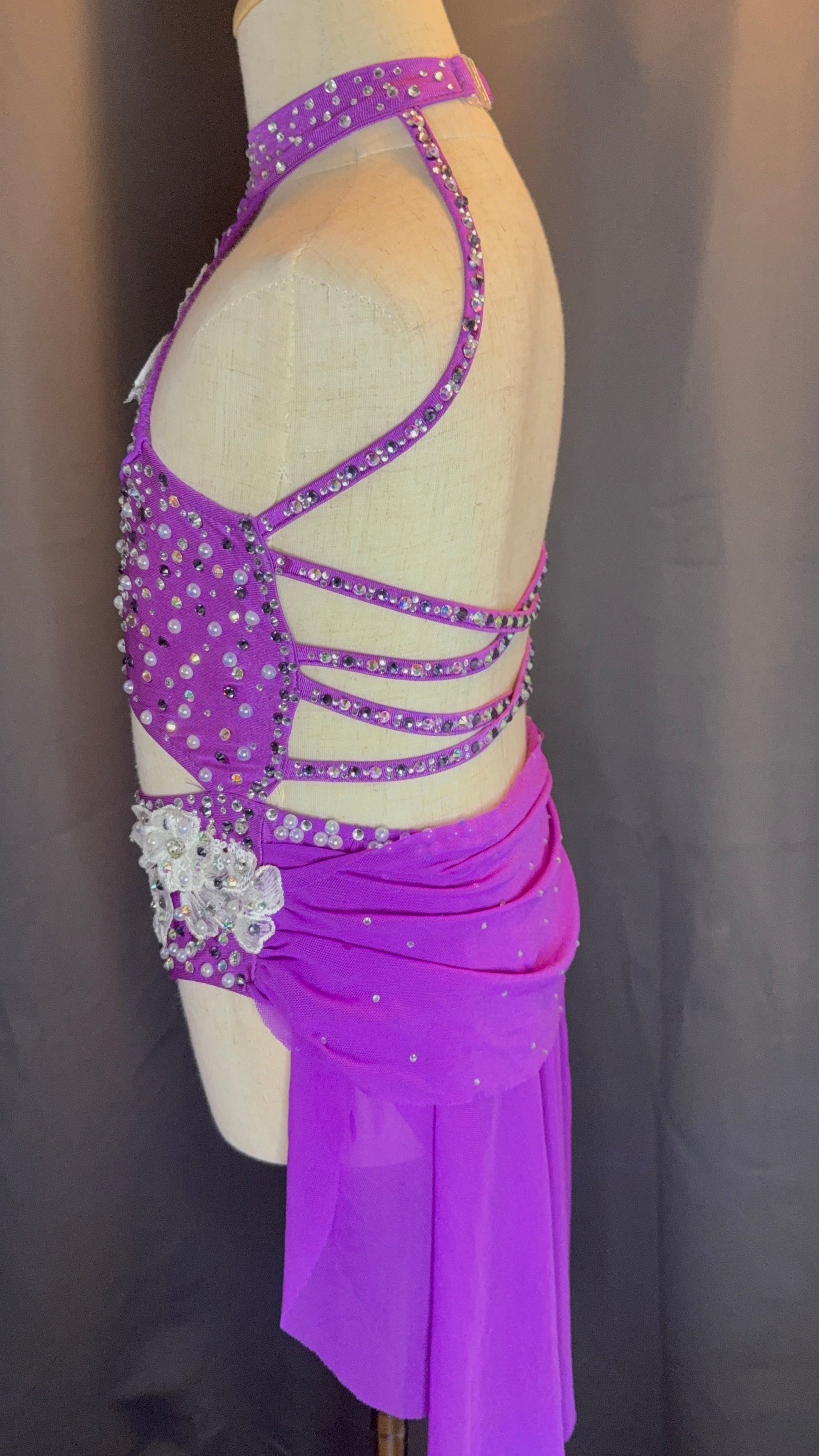 Enchanted Violet – Purple Sparkle Lyrical Dance Costume (Size US 6)