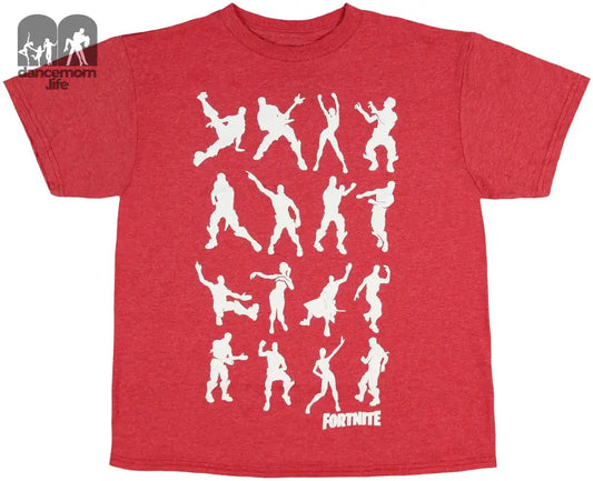 Fortnite Shirts Character Dance Dance Graphic for Boys Video Game Fan XL Red Heather