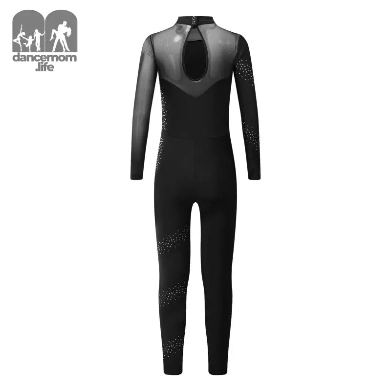 Black long-sleeved wetsuit with mesh panels and keyhole back detail.