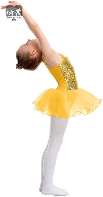 Girls Sequin Ballet Tutu Dress Sparkly Straps Leotards Ballerina Outfit Dance Costumes for Kids