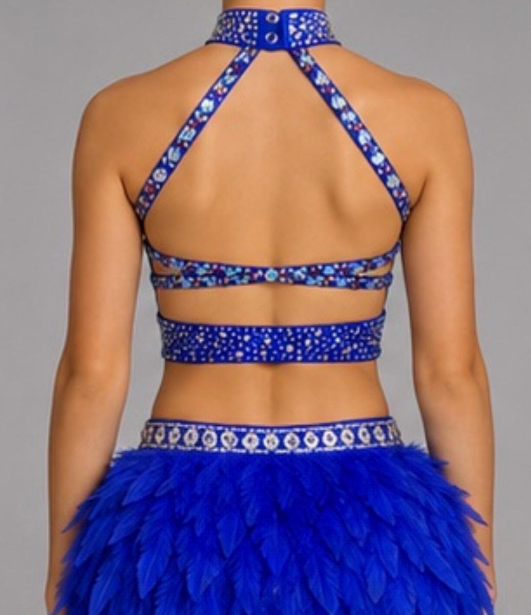 Royal Blue Rhinestone Lyrical Dance Costume | Contemporary Ballet Competition Dress | Girls Size 6 Stage Outfit - "Royal Serenade"