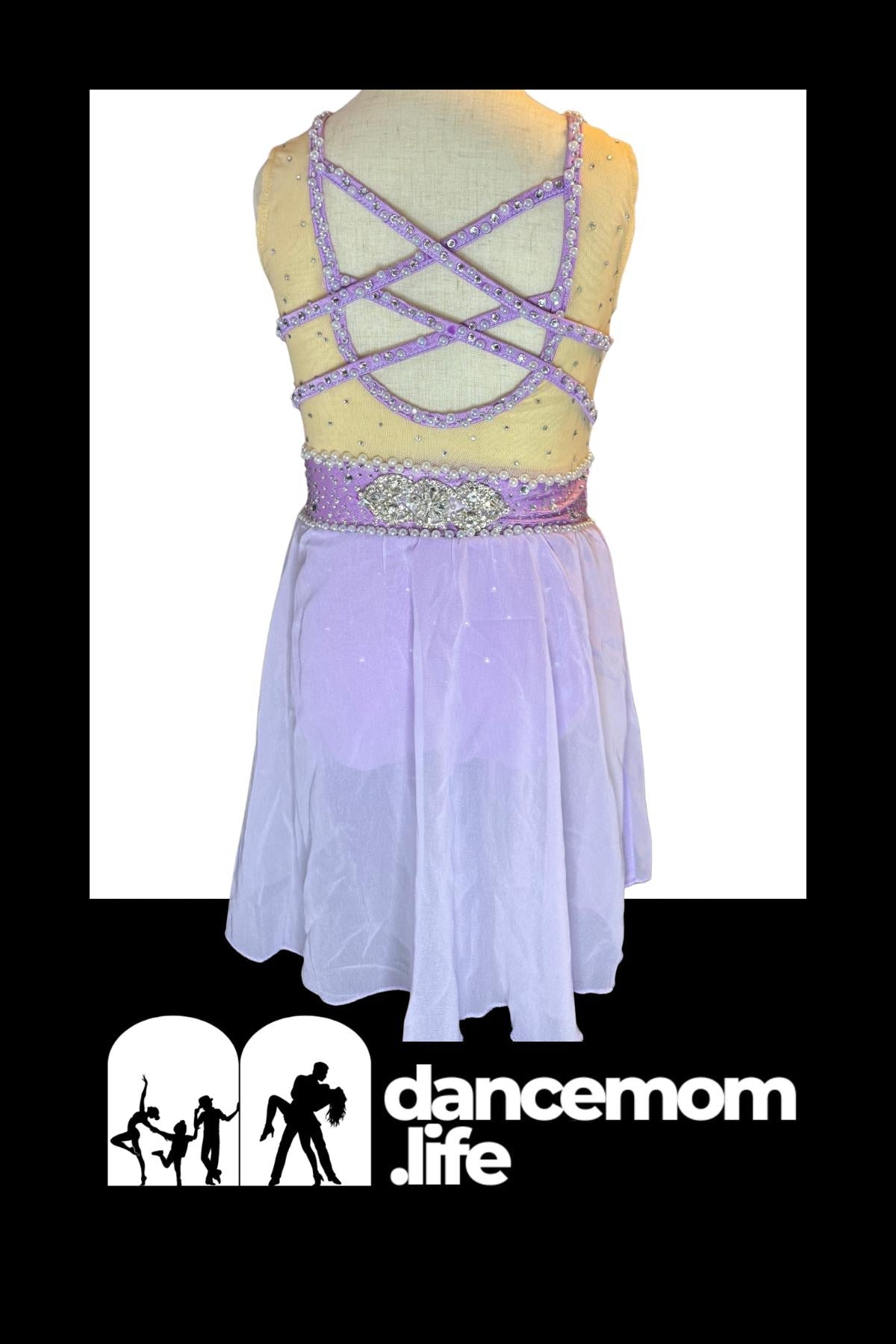 Lavender Ballet and Lyrical Dance Costume | Girls Size 6 | Rhinestone Performance Dress | Recital & Competition - "Lavender Grace"
