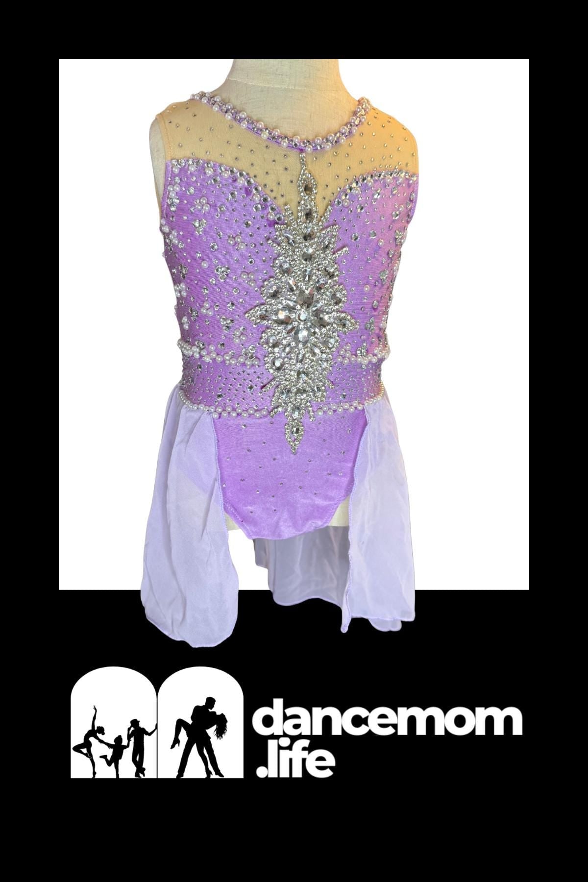 Lavender Ballet and Lyrical Dance Costume | Girls Size 6 | Rhinestone Performance Dress | Recital & Competition - "Lavender Grace"