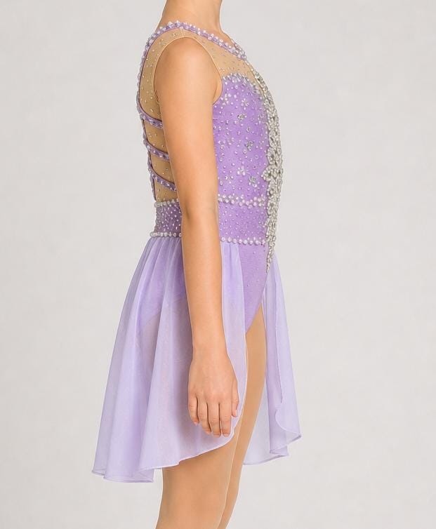 Lavender Ballet and Lyrical Dance Costume | Girls Size 6 | Rhinestone Performance Dress | Recital & Competition - "Lavender Grace"