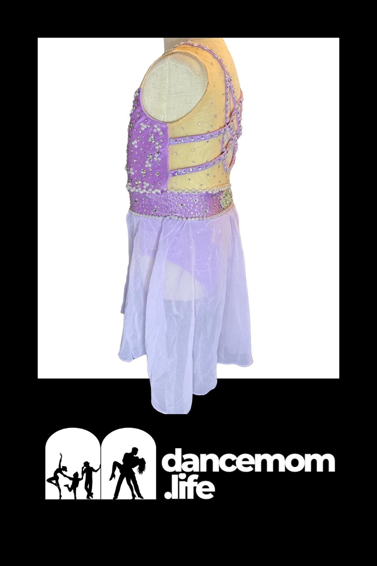 Lavender Ballet and Lyrical Dance Costume | Girls Size 6 | Rhinestone Performance Dress | Recital & Competition - "Lavender Grace"