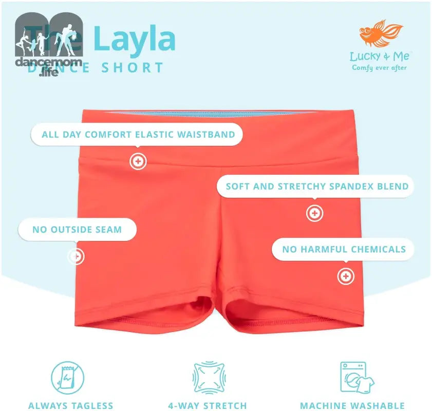 Layla Girls Dance Shorts, Gymnastics & Dancewear