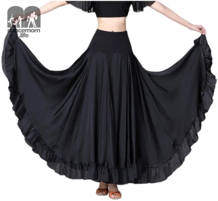 Long Modern Flamenco Waltz Standard Ballroom Dance Fancy Training Skirt