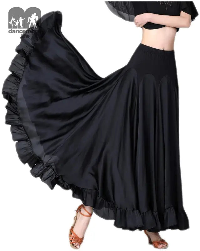 Long Modern Flamenco Waltz Standard Ballroom Dance Fancy Training Skirt