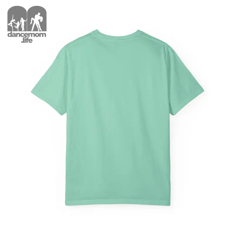 Mint green t-shirt with short sleeves.