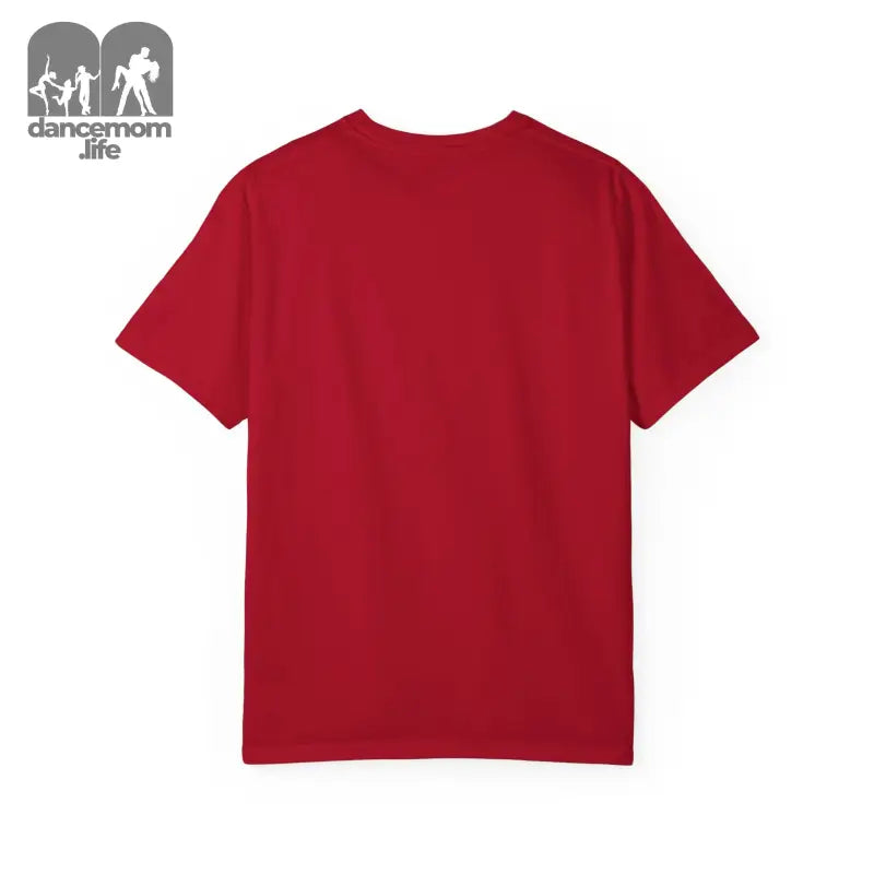 Plain red t-shirt with short sleeves.