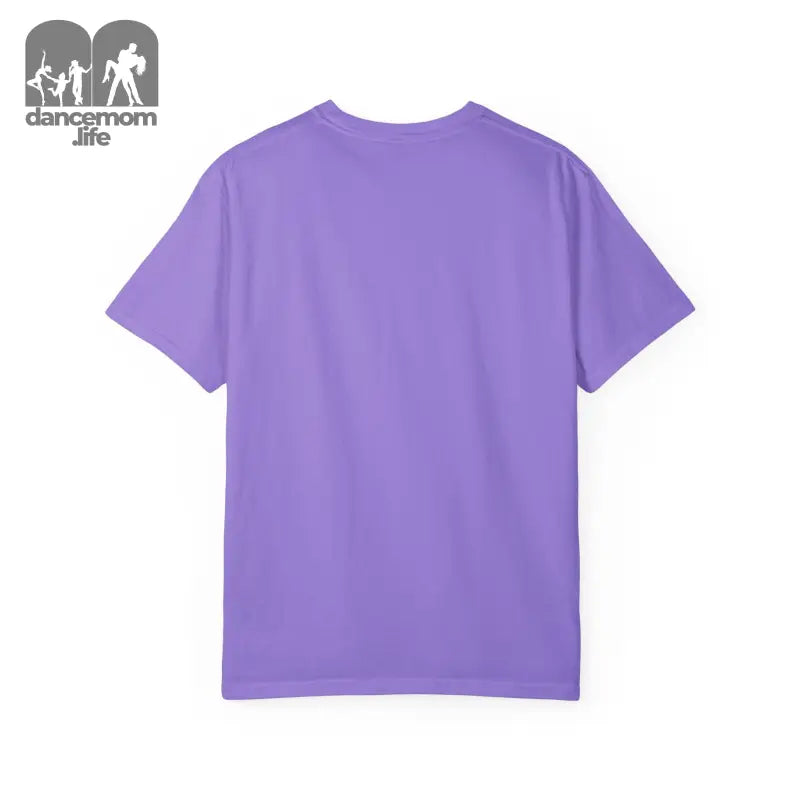 Purple crew neck t-shirt.