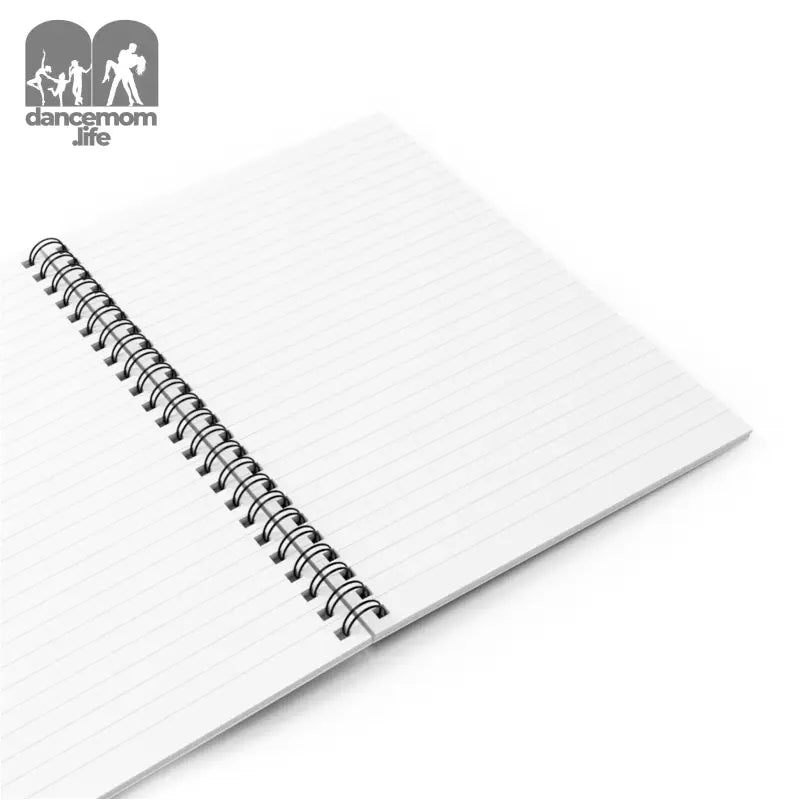 Blank spiral-bound notebook with white pages.