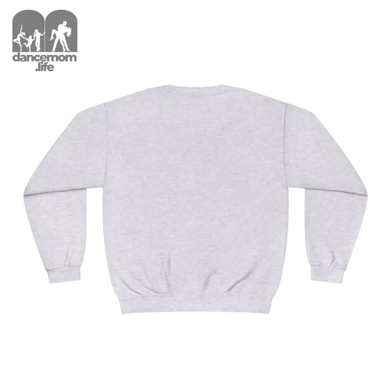 Plain light gray crewneck sweatshirt.