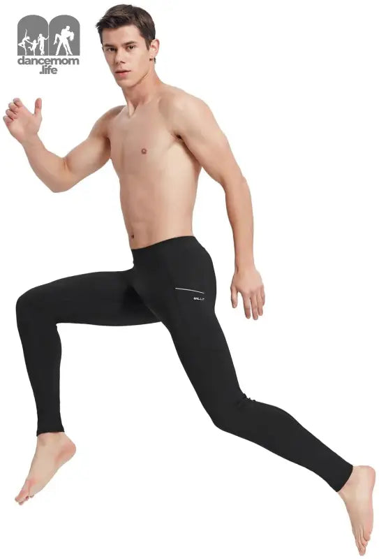 Men'S Active Yoga Leggings Pants Running Dance Tights with Pockets Cycling Workout Pants Quick Dry