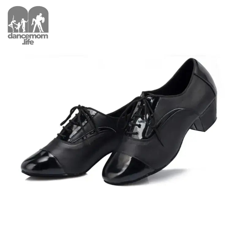 Black leather dance shoes.