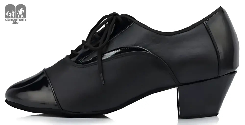 Black leather dance shoe.