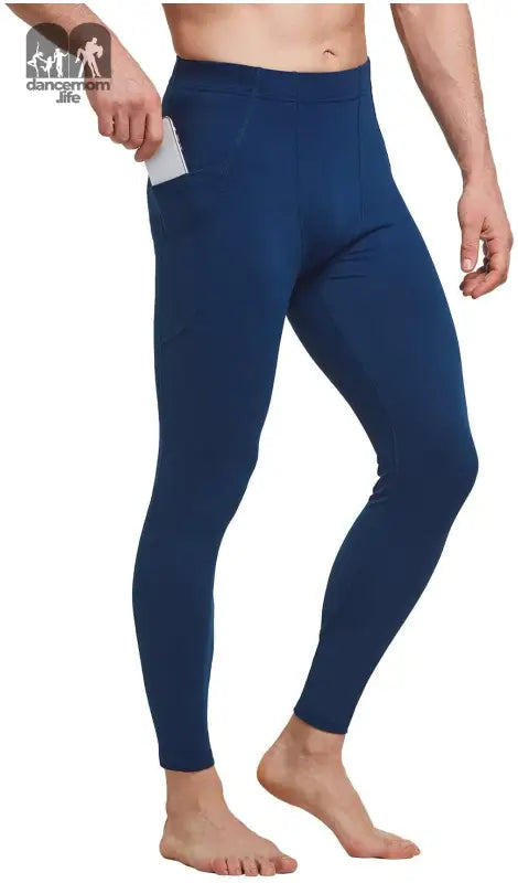 Men'S Yoga Pants with Pockets, Tight Workout Compression Pants Men, Stretch Mens Leggings for Running Dance Cycling