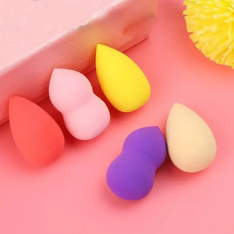 Colorful makeup sponges.