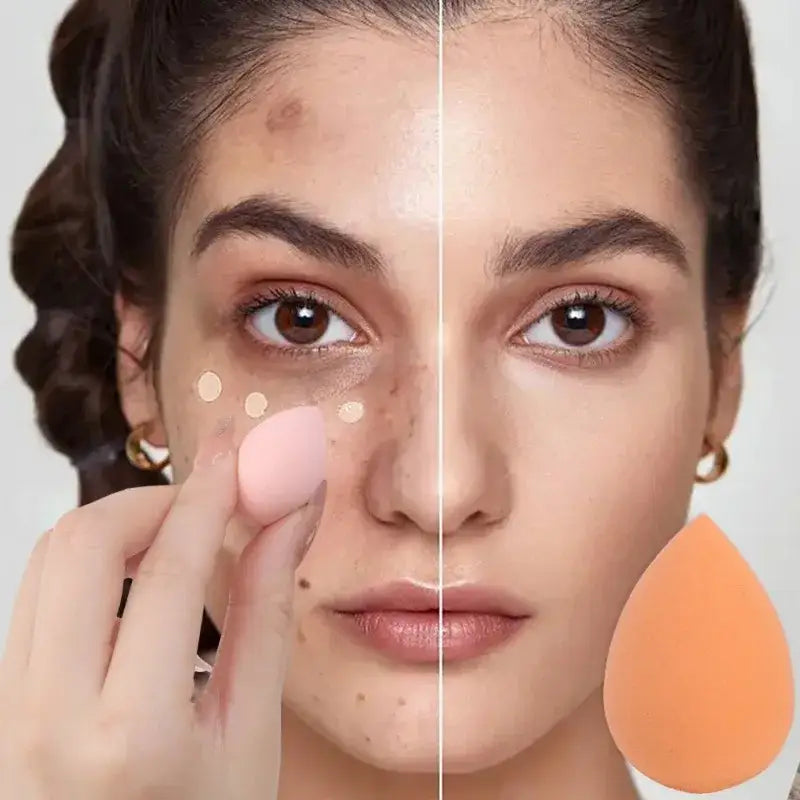 Before-and-after makeup application.