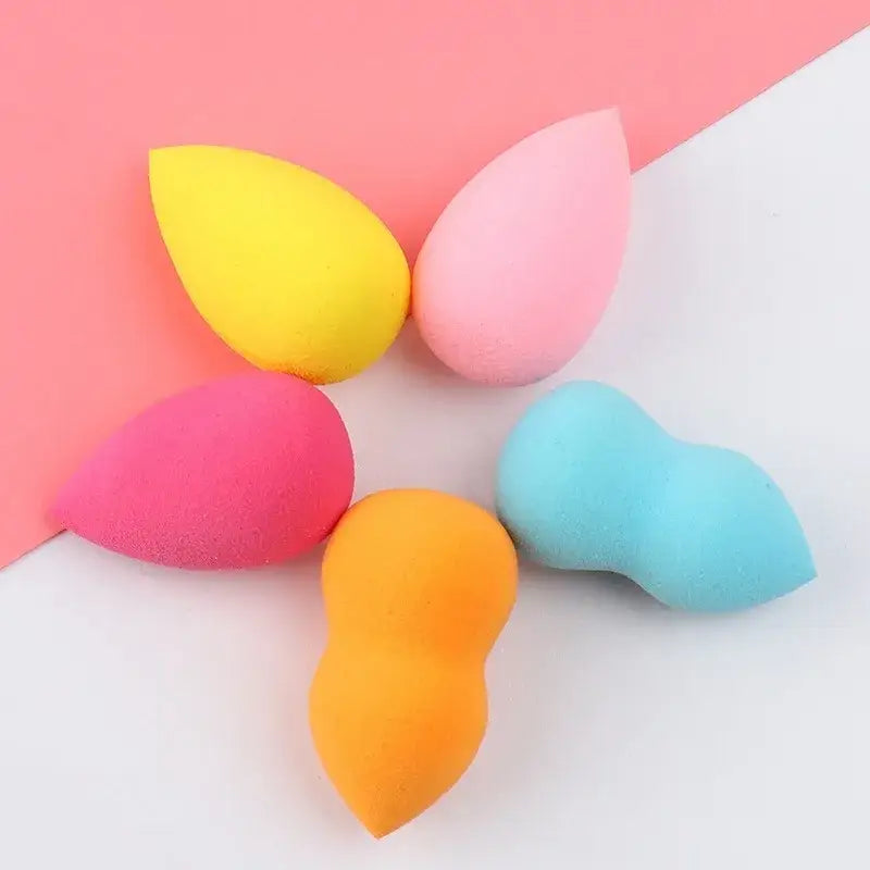 Colorful makeup sponges.