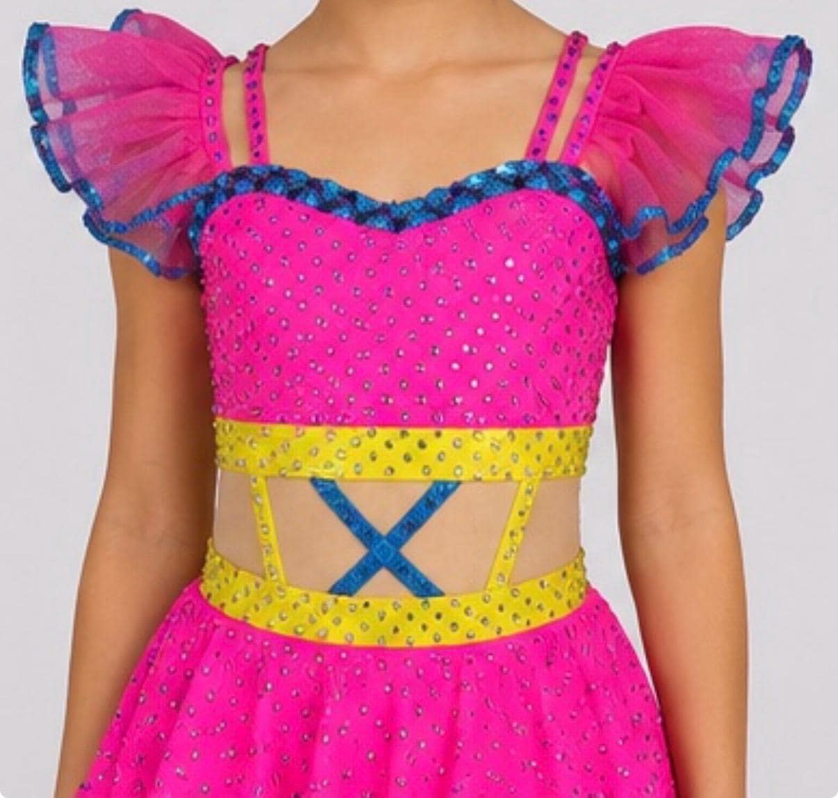 Neon Tulle Dance Costume, Child Size 8 - Ballet, Lyrical, Jazz - "Cotton Candy Dream"