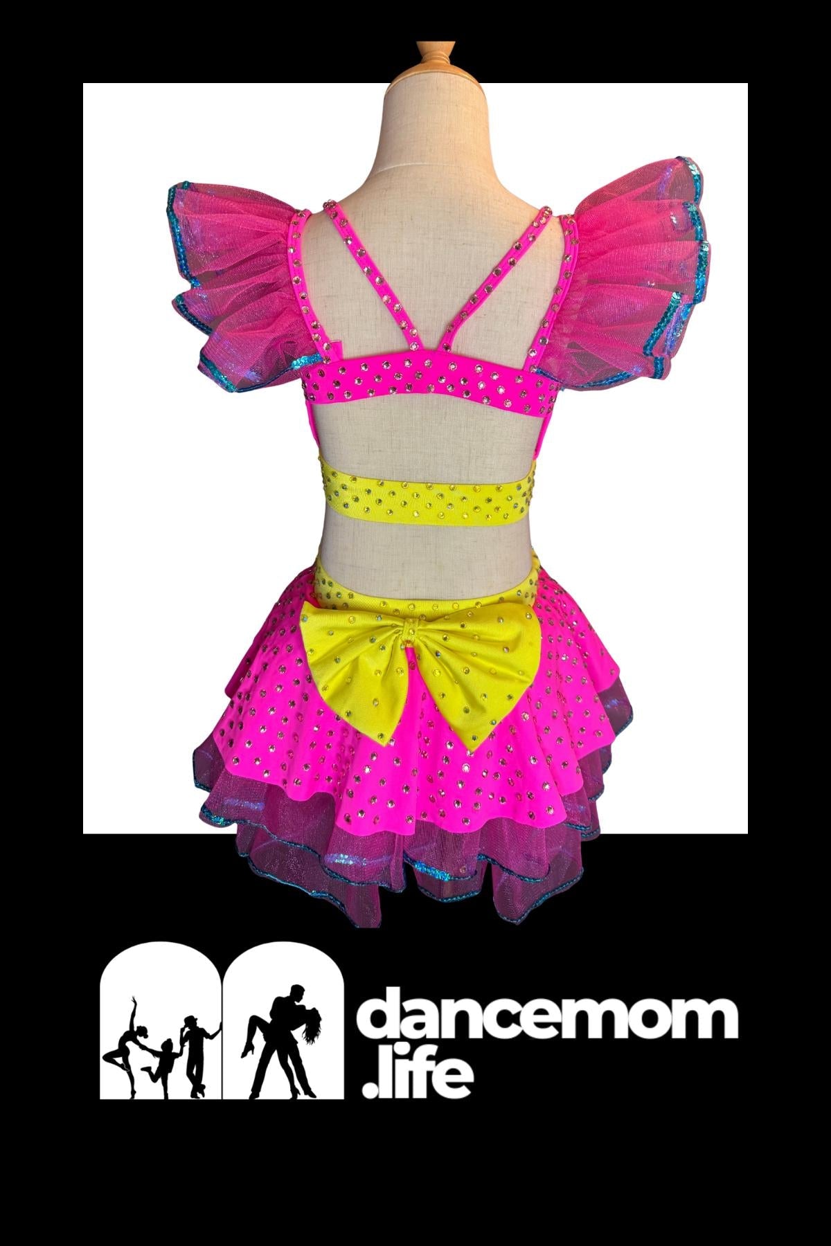 Neon Tulle Dance Costume, Child Size 8 - Ballet, Lyrical, Jazz - "Cotton Candy Dream"