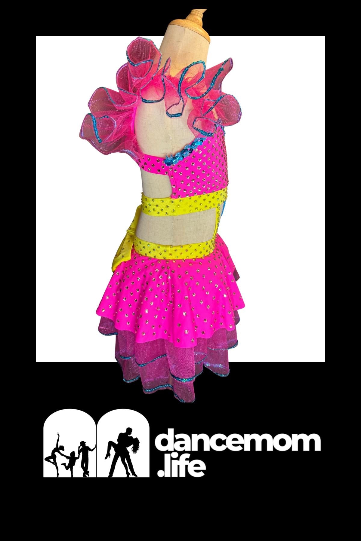 Neon Tulle Dance Costume, Child Size 8 - Ballet, Lyrical, Jazz - "Cotton Candy Dream"