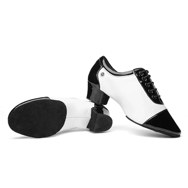 Two-toned dance shoes.