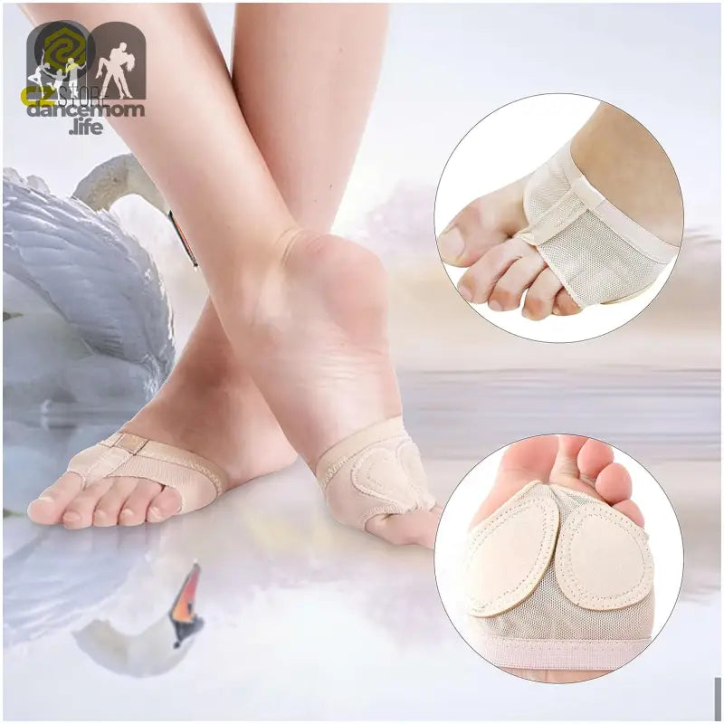 Non-Slip Foot Pads | 1 Pair S |✮Lifetime Guaranteed✮- Faux Suede Dancing Feet Cushions, Lightweight Mesh Gauze Fabric - for Dance Classes, Gymnastics, Yoga, Pilates, Ballet, Modern Jazz