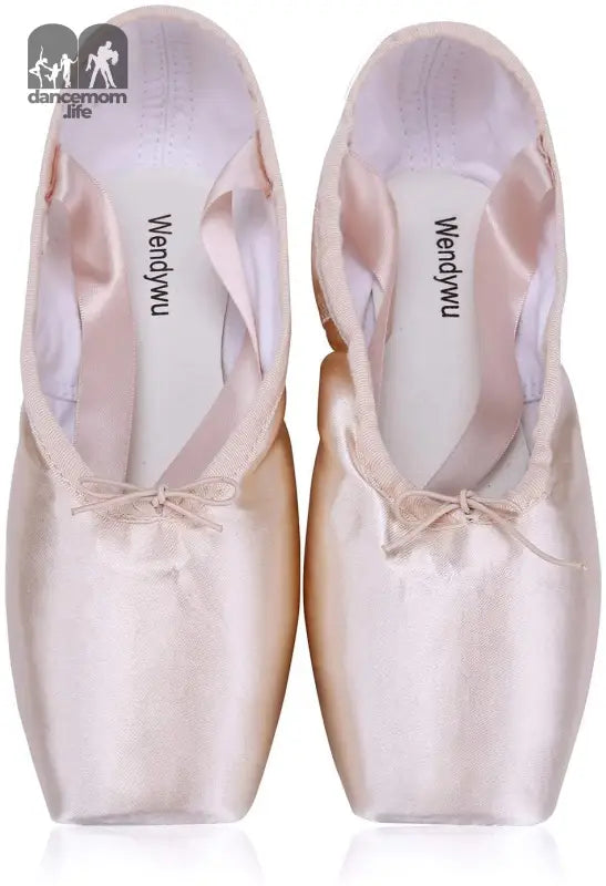 Professional Ballet Pointe Shoe for Kids Girl and Ladies Pink PU Soled Ballet Pointe Dance Shoes with Toe Pads