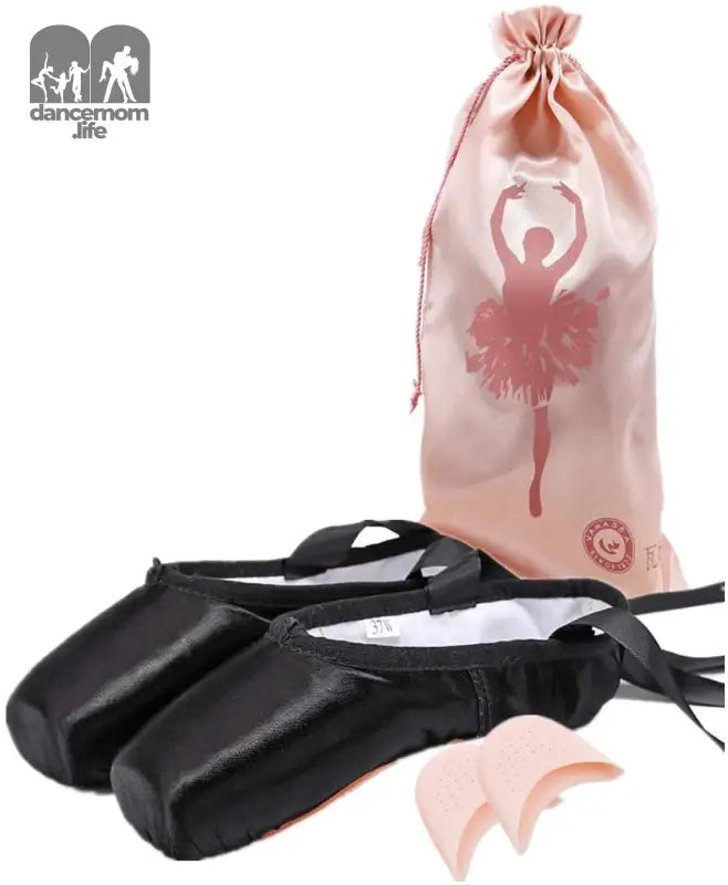 Professional Vanassa Ballet Pointe Shoes Satin Dance Slipper Flats with Toe Pad & Ribbon,Leather Sole,Resilient Shank Able to Reach Full Pointe for Girl Women