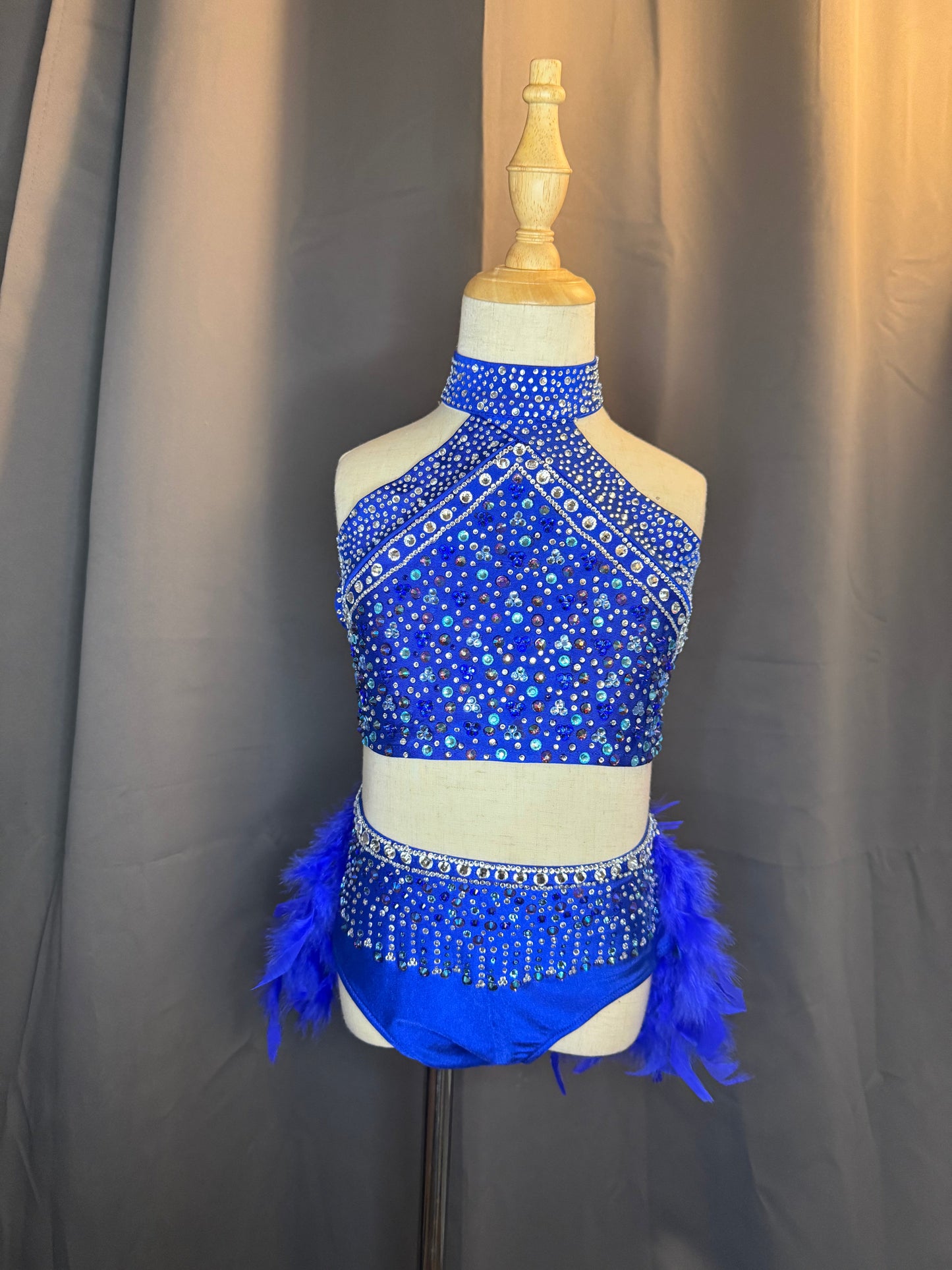 Royal Serenade – Royal Blue & Teal Rhinestone Lyrical Costume (Size 6)