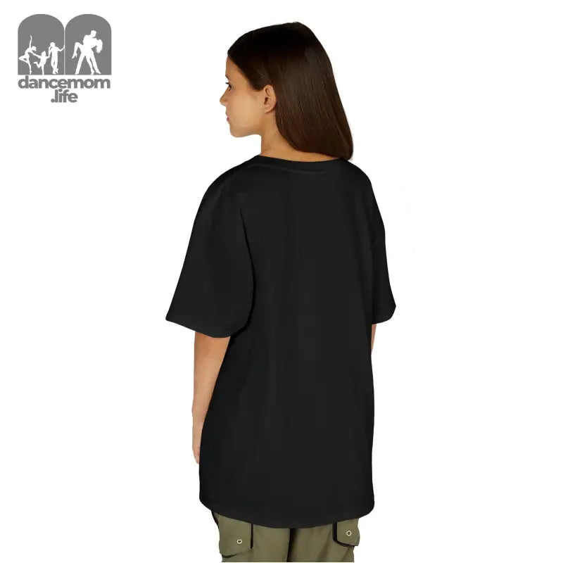 Plain black t-shirt shown from the back view.