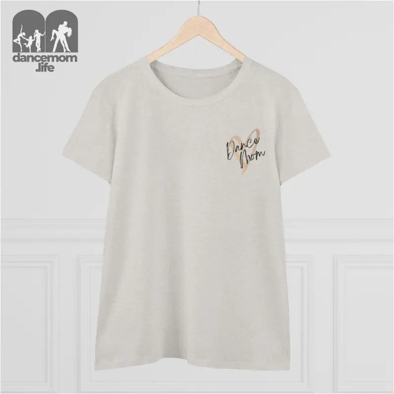 Light gray t-shirt with small text design on the chest.