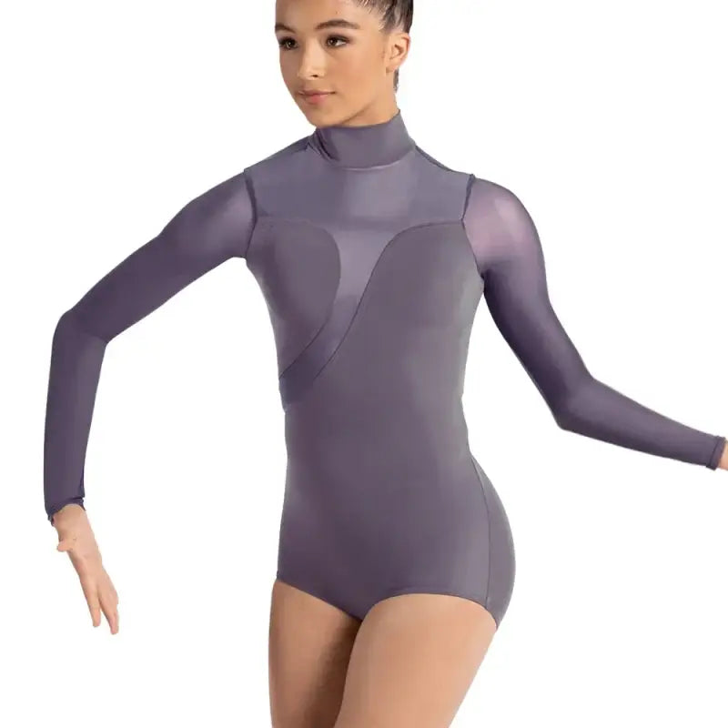 Splice Leotard for Girls & Women Long High Neck Contemporary Ballet Dance Costume