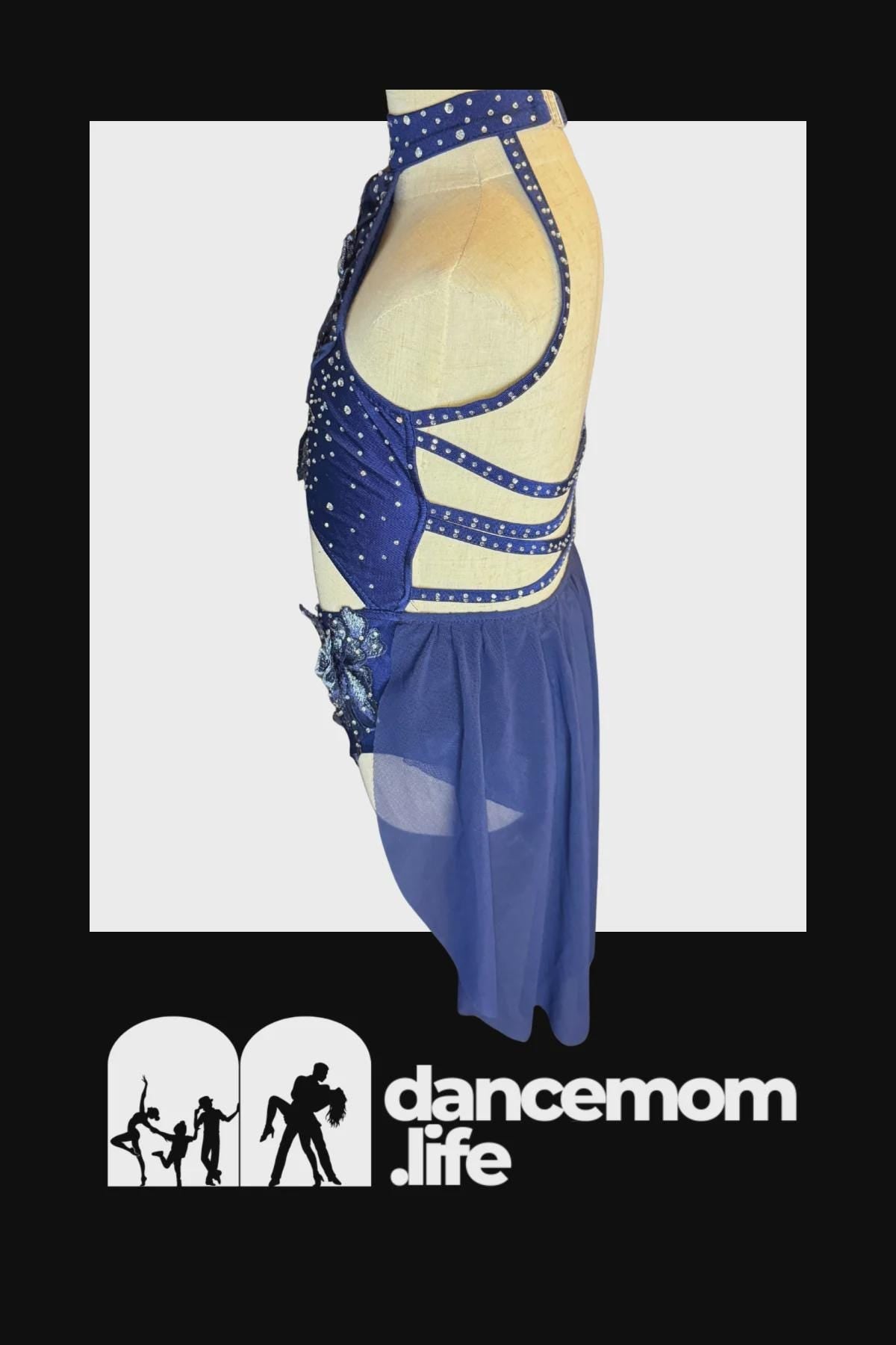 Starlit Petals - Navy Blue Lyrical Costume, Size 7/8